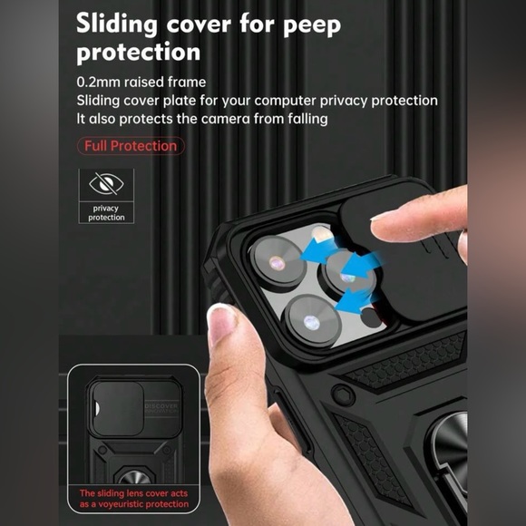 Iphone 14 Anti-slip Phone Case With Magnetic Ring Holder - Picture 7 of 8